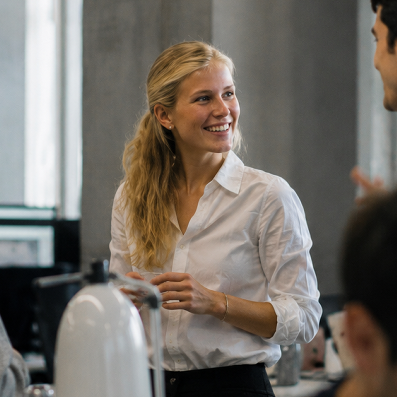 Portrait of Isla Chambers, Global Studios Head of strategy